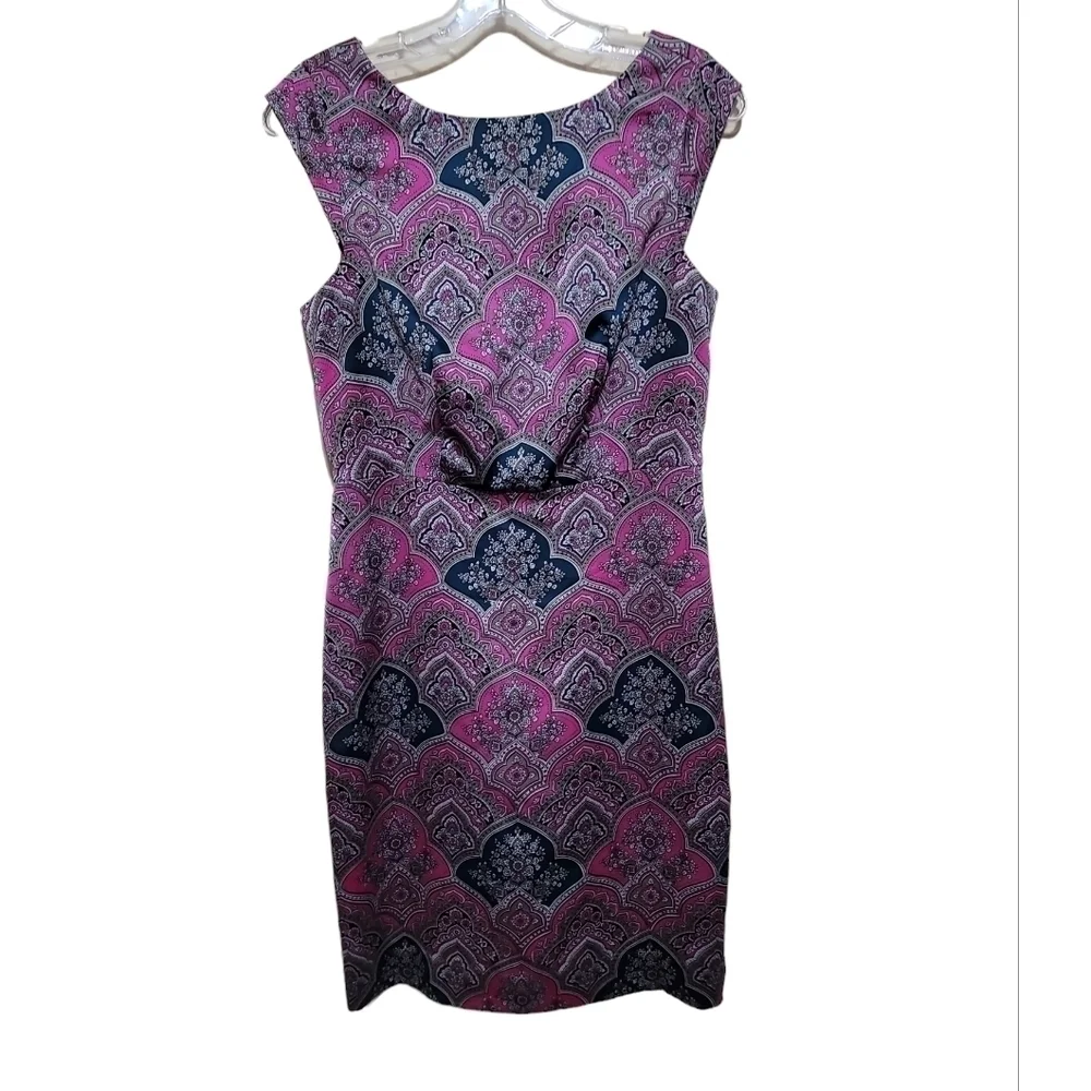 The Limited Pink Gray Blue Multicolored Paisley Print Sleeveless Dress Sz 2